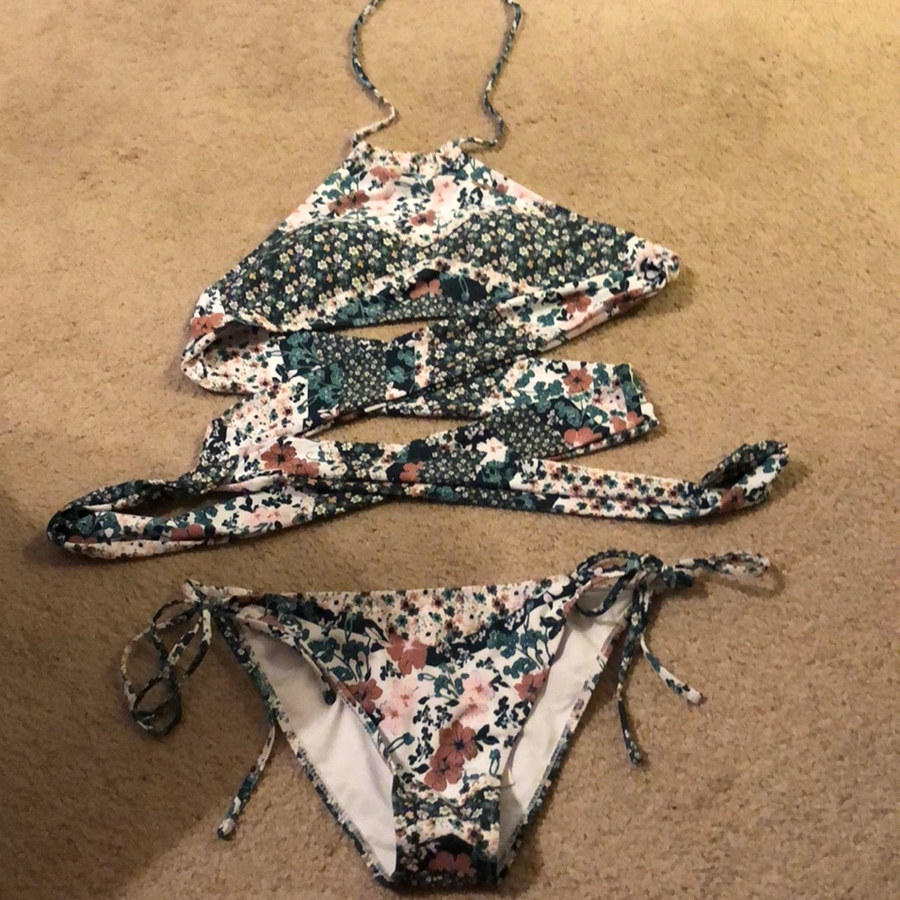 two piece wrap-a-round bikini